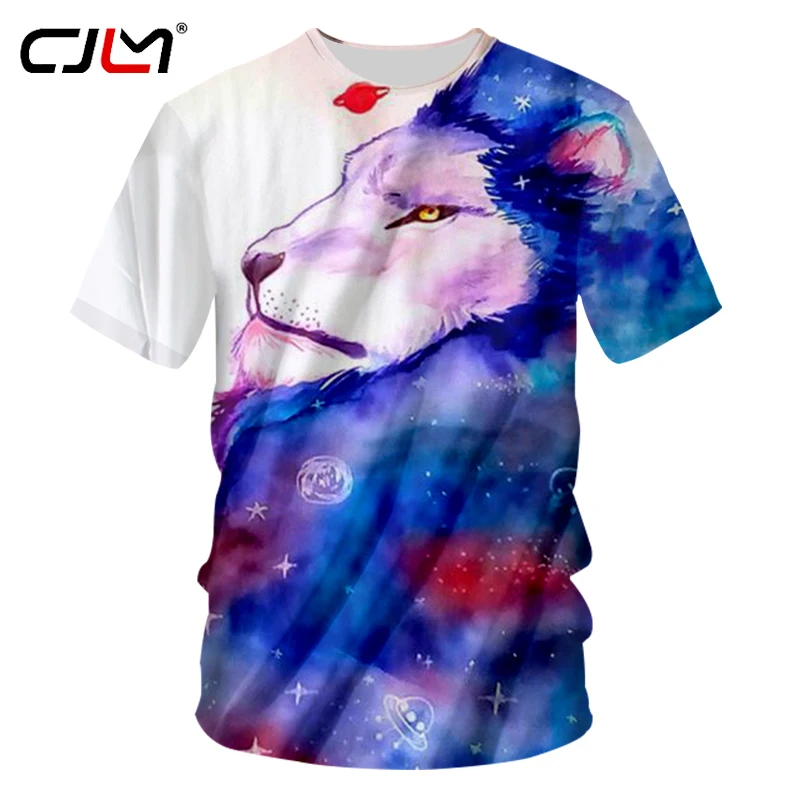 

CJLM 3D Lion Printed Tshirt Men Summer Top Fashion Animal Short Sleeve T-shirts Casual Male Hip Hop Crewneck Tee Shirts Dropship