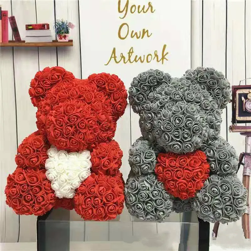 2019 Valentines' Day Gift PE Rose Bear Handmade Artificial Flower Love Girlfriend Anniversary New Year Foam | Дом и сад