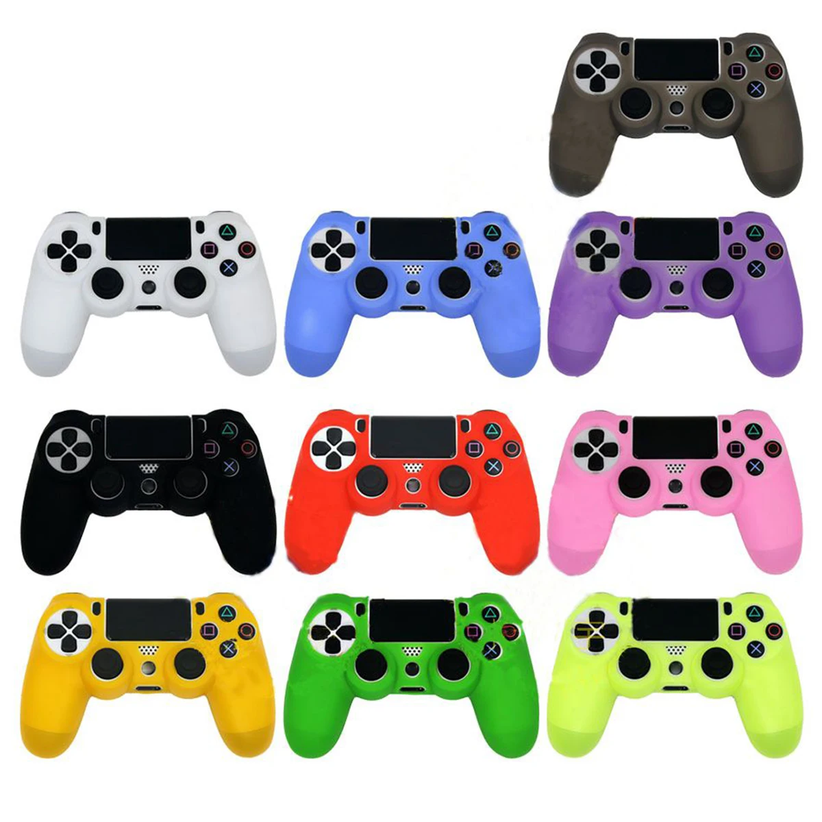 

For PS4 Sony Playstation 4 Slim Controller Case Silicone Soft Flexible Gel Rubber Shell Cover Video Game Controller Accessory