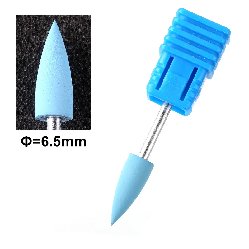 BLUENESS 1 шт. 7 цветов Cuspidal головка Резина и карбид кремния ногтей буфера