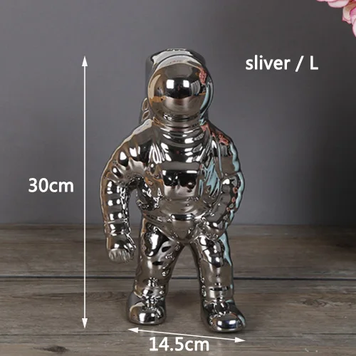 Sliver 30 Cm Космический человек астронавт ваза керамическая модель уникальная астронавт ваза сушеные цветы белая керамическая ваза для стола Декор инструмент - Цвет: Sliver 30 Cm