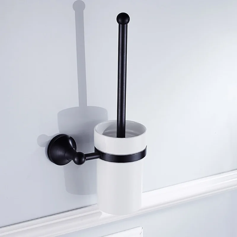 Toilet Brush Holder Черный набор аксессуаров для ванной комнаты, настенный фен для волос, античный держатель для туалетного полотенца, держатель для туалетной щетки, аксессуары для ванной комнаты - Цвет: Toilet Brush Holder