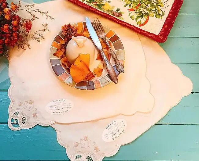 Кружевной вышитый Коврик для стола тканевый кофейный коврик чашка