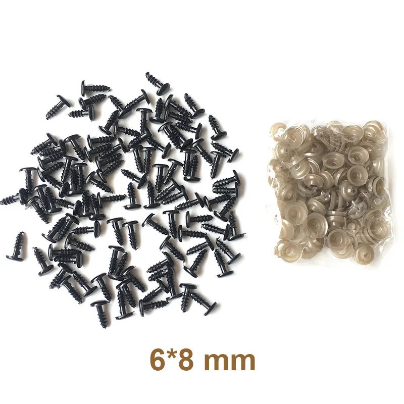 6x8 mm 100 шт./пакет DIY с бесплатной доставкой черная овальные Эллипс Продолговатые Кукла Детская безопасность нос глаза для плюшевый медведь мягкие игрушки оснастки животных с шайбы-пробки - Цвет: 6x8 mm