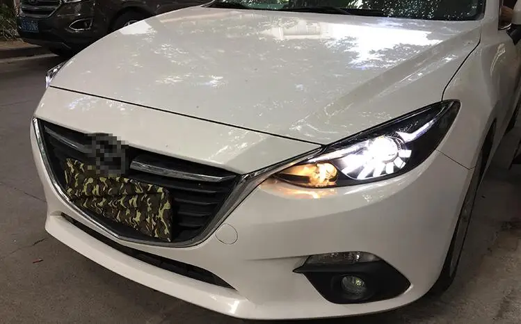 Автомобильный Стайлинг, Головной фонарь для Mazda 3, фара,, лет, Мазда 3, axela, фары, Биксеноновая фара, светодиодный DRL, Автомобильные фары