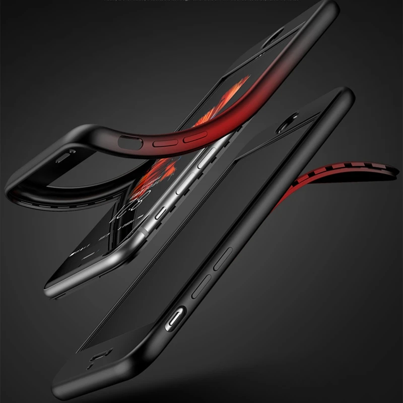 Защита всего тела Мягкий матовый ТПУ DropProof чехол для iPhone 7 8 X XR XS MAX 10 6 6s Plus 5 5S SE 360