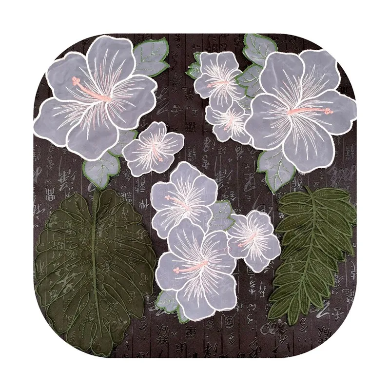 Кружевная прозрачная сетчатая вышивка тканевые наклейки из органзы diy