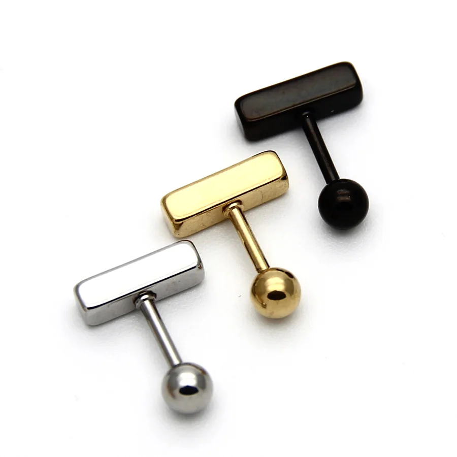 Серьга женская с прямым шариком для пирсинга Модная бижутерия прокола хрящевой