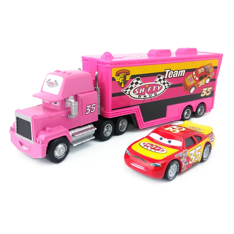 Disney Pixar Cars 2 шт./компл. Lightning McQueen Mack Uncle Truck The King Чико Хикс модель игрушечной машины 1:55 Свободные Новые дети мальчик подарок - Цвет: No.35 Mack Set