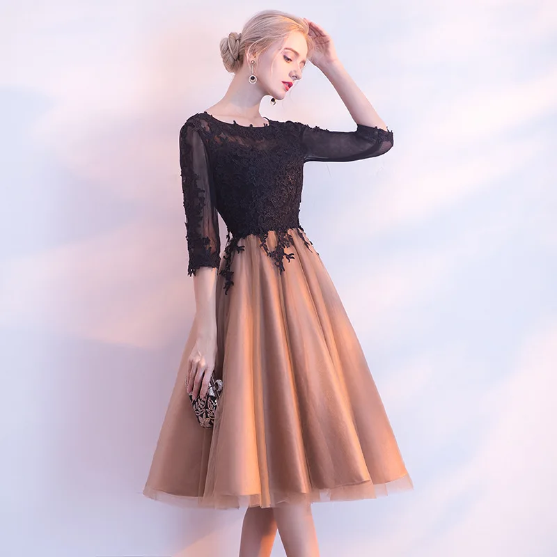 Женское вечернее Платье До Колена LAMYA черное платье из фатина контрастной