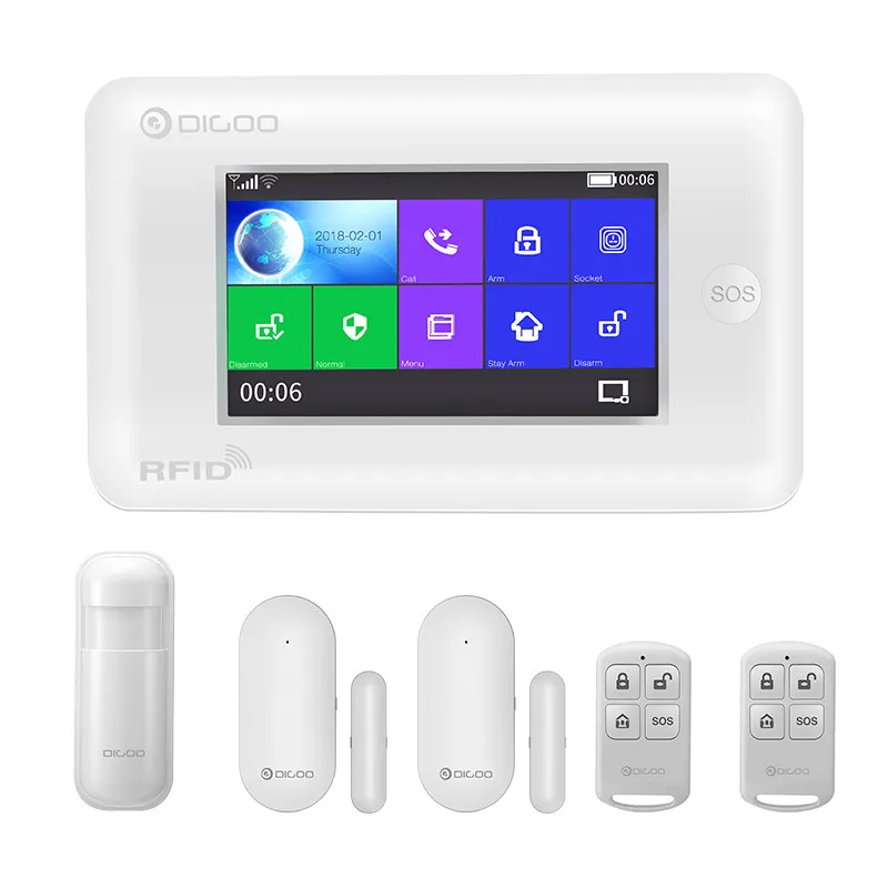 Digoo DG HAMA All Touch Screen Alexa Версия 433 МГц GSM и WIFI DIY Умный Дом Монитор Безопасности