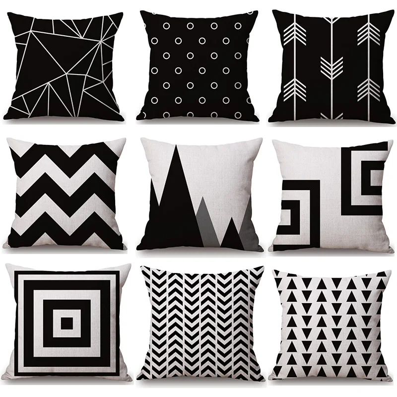 Геометрические чехлы для подушек льняные модные художественные напечатанные