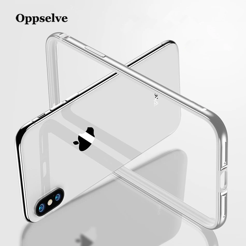Чехол-бампер для iPhone Xs Max, Xr, X 10, 8, 7, 6, 6s Plus, противоударный чехол с алюминиевой рамкой для iPhone, защитный чехол