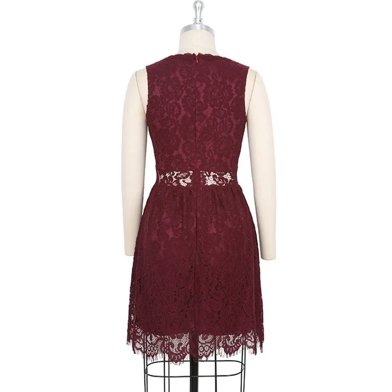 2018 Акционная Акция сексуальное Клубное Красное Кружевное платье Летний вечерние