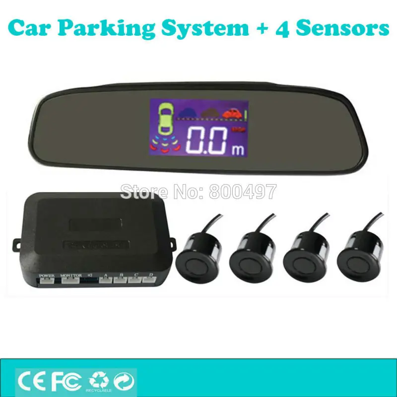 Система помощи при парковке для автомобиля с 4 датчиками парковки зеркало