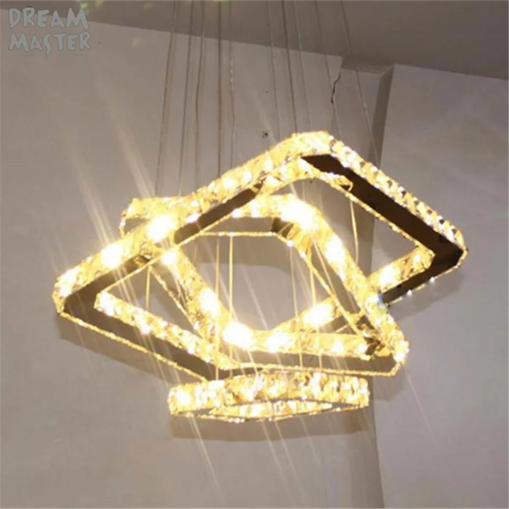 3 кольца светодиодный ная люстра K9 Хрустальная светодиодная Подвесная лампа