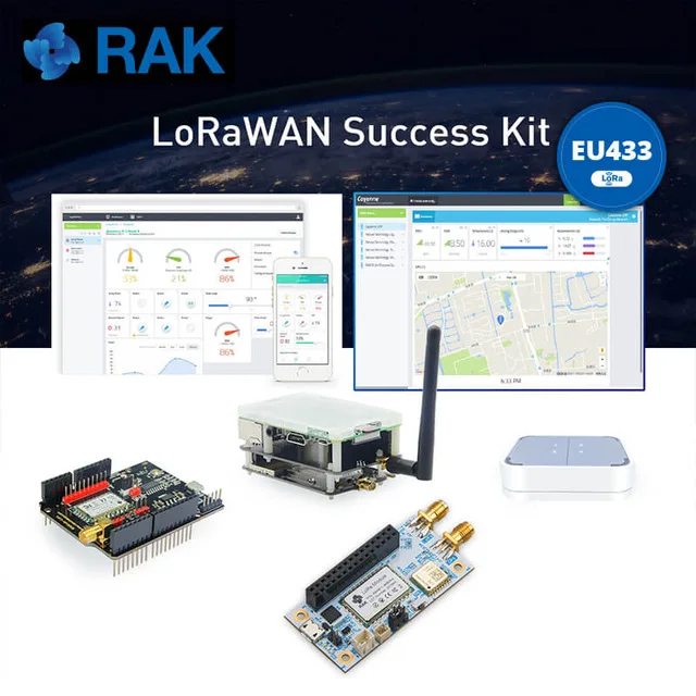 LoRaWAN комплект успеха IoT LoRa шлюз позиционный трекер оборудование с WisNode LoRa, кнопочный датчик LoRaWAN аппаратный разработчик Q139 - Цвет: EU433