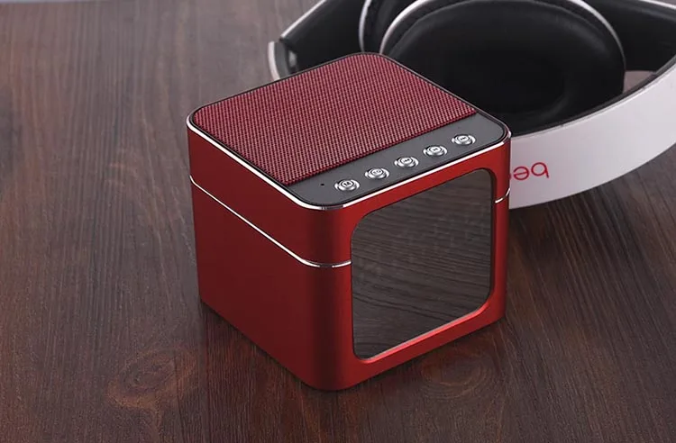 Red EAAGD алюминиевый сплав светодиодный Будильник с беспроводной Bluetooth динамик Поддержка TF карта AUX вход музыкальный плеер для смартфона - Цвет: Red