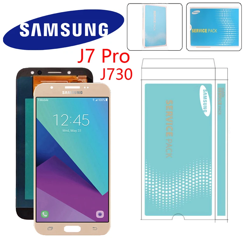 ЖК дисплей Super Amoled 5 дюйма для Samsung Galaxy J7 Pro 2017 J730 J730F с сенсорным экраном и