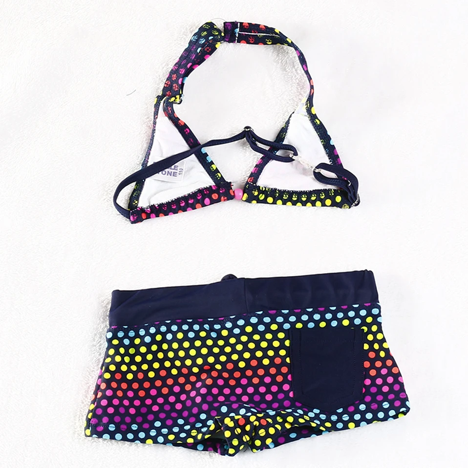 FINAL SALE!!! Two pieces Girls swimwear Kids Bikini sets Lovely Polka Dot swimsuit Children Biquini Infantil-H052 | Спорт и