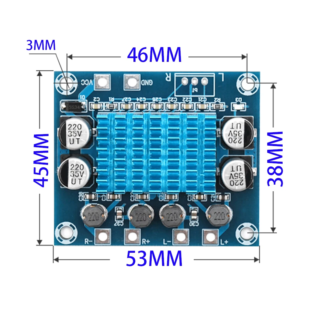 Tenghong 30 Вт * 2 HD цифровой усилитель мощности плата класса D двухканальный Mp3 модуль