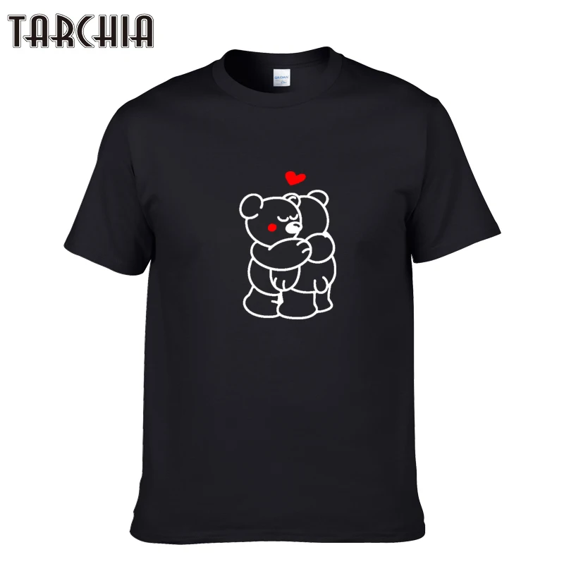 Футболка TARCHIA мужская приталенная хлопок короткий рукав симпатичная парная с