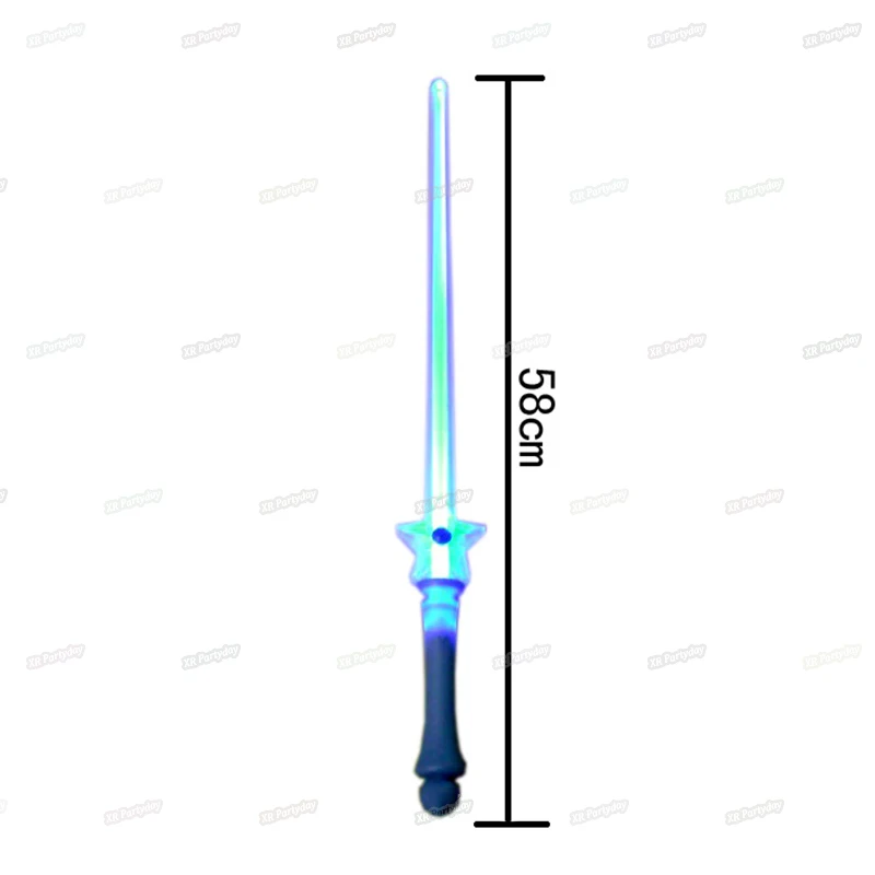 58cm Star Sword Blinking Flashing Wands Led Plastic Stick For Party Glow Toys Kids Favor Accessories|Сверкающие товары для