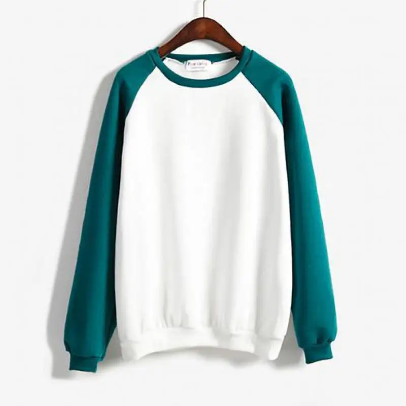 NFIVE Brand 2018 Women's Plus Velvet Sweatshirts Korean Autumn Winter Loose Splicing Long Sleeves Student Baseball Sweatshirt | Женская