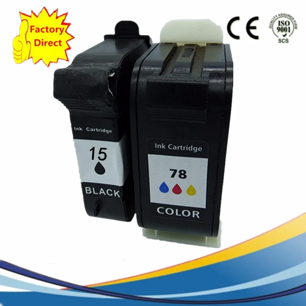 Картриджи чернильные восстановленные для струйного принтера HP15XL 78XL Photosmart PSC 720 750