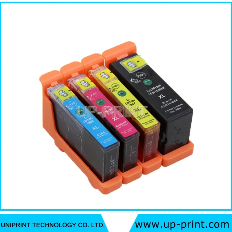 4 шт. совместимых картриджа для принтера Lexmark 100xl 100 105XL108 S305 S308 S405 S408 S505 S508 S605 S608