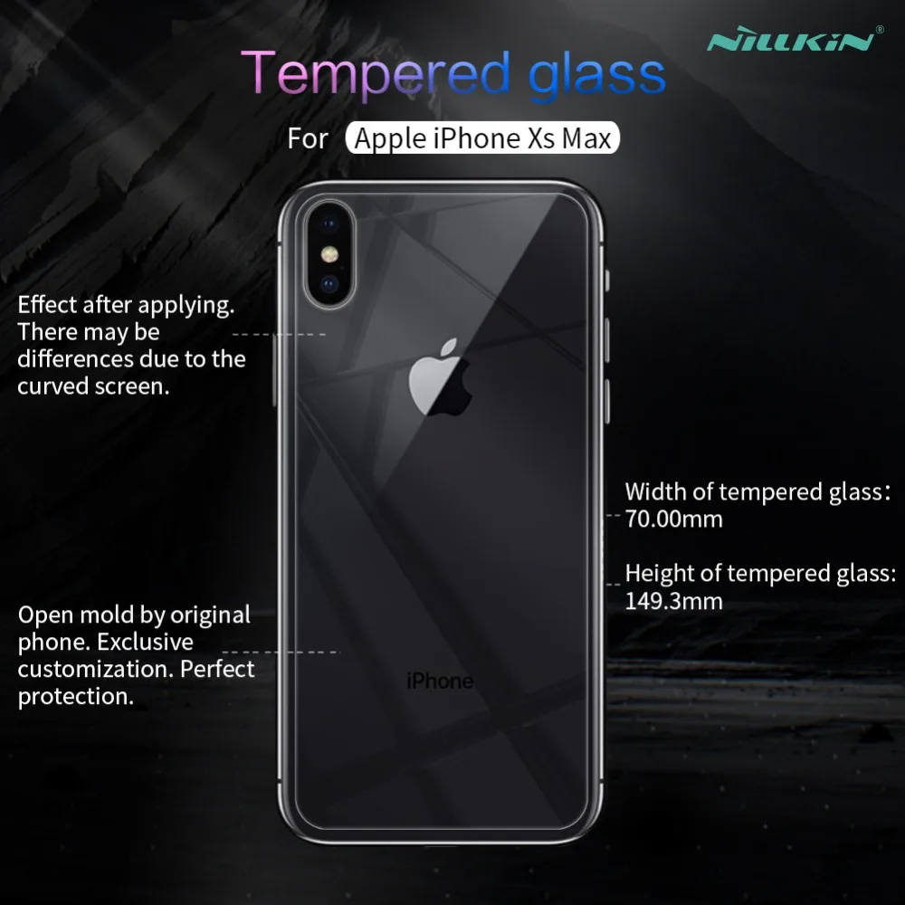 Для iphone XS Max защита экрана задняя защитная крышка NILLKIN 9H 0 33 мм тонкое закаленное