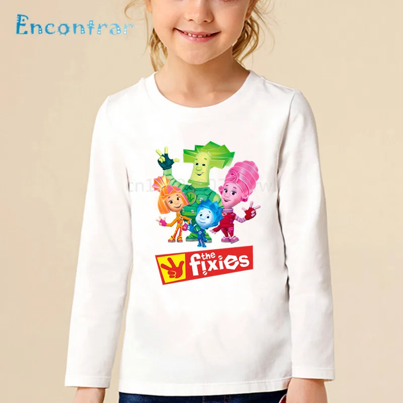 Детская футболка с принтом в русском стиле героями мультфильмов Fixies детские