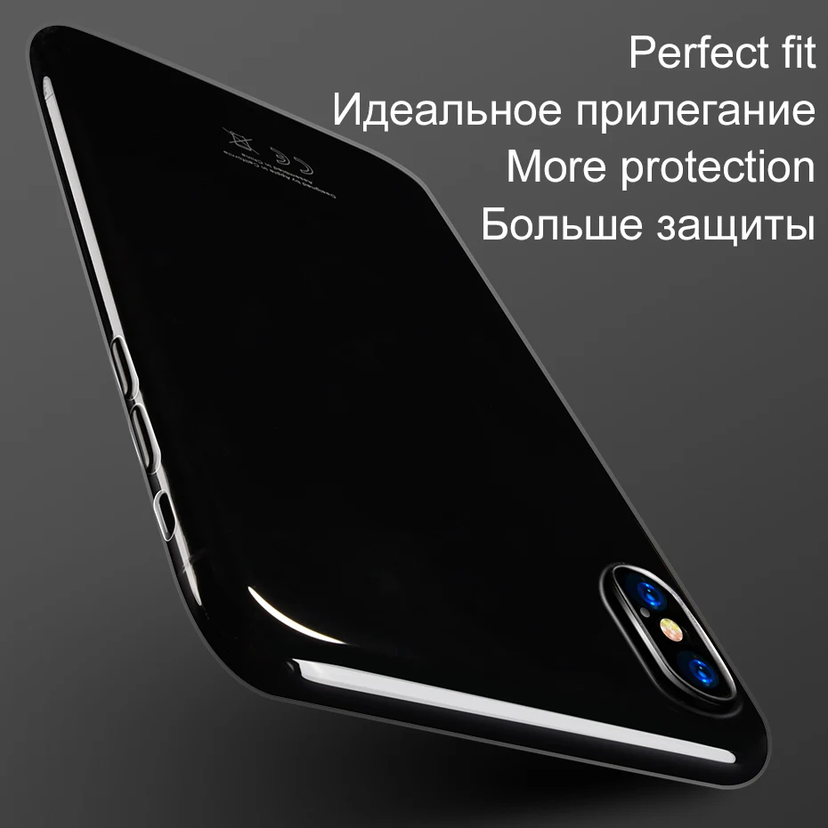 Оригинальный ультра тонкий мягкий чехол для iPhone X высококачественный прозрачный