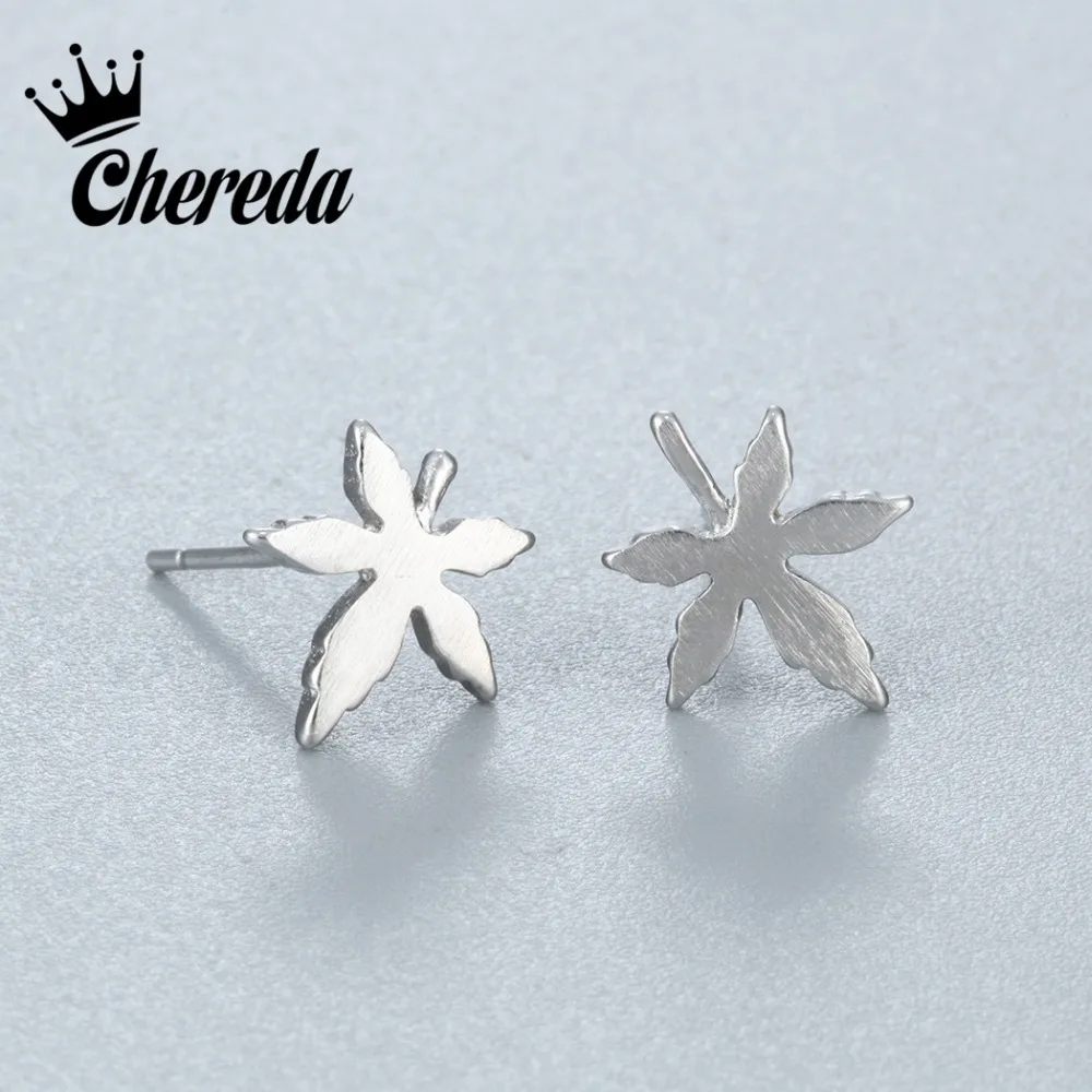 Женские серьги-пусеты Chereda модный серебристый лист 2019 | Украшения и аксессуары