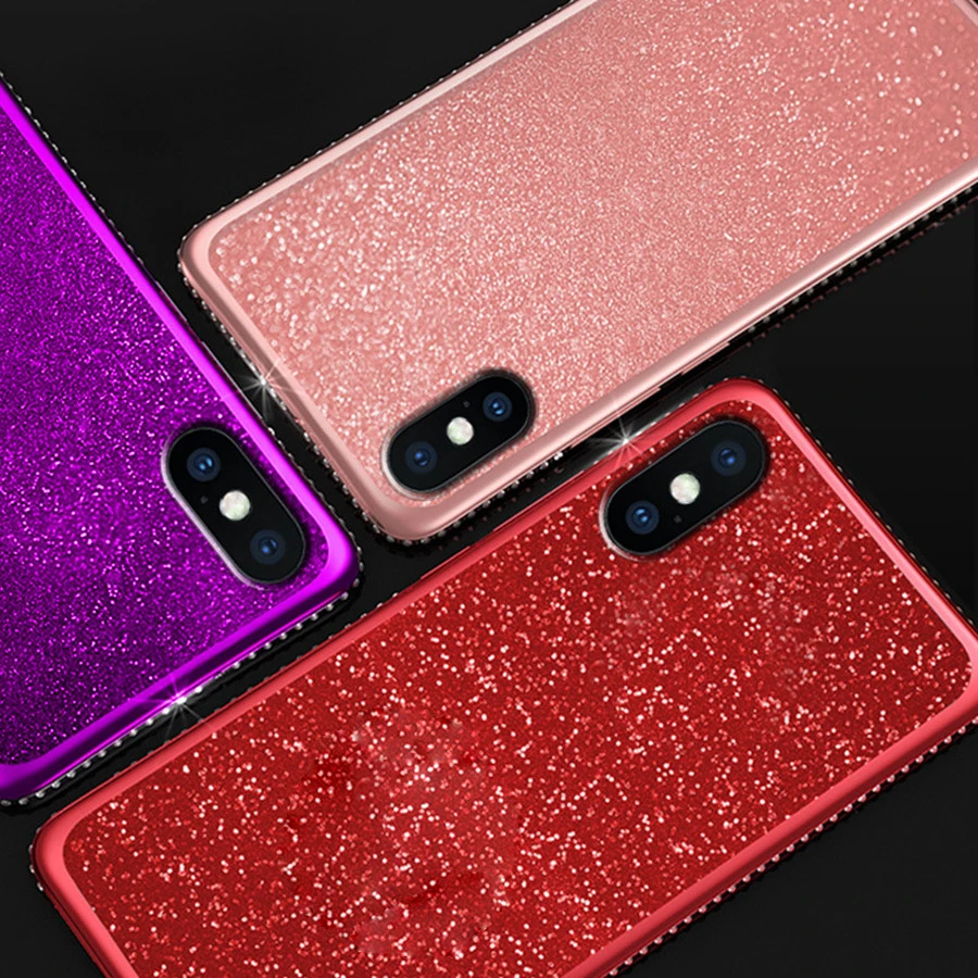 Чехол со стразами для iPhone XR 6 6S 7 8 Plus X XS MAX чехлы телефонов из ТПУ XiaoMi 9 SE Lite 3 Play A2 RedMi