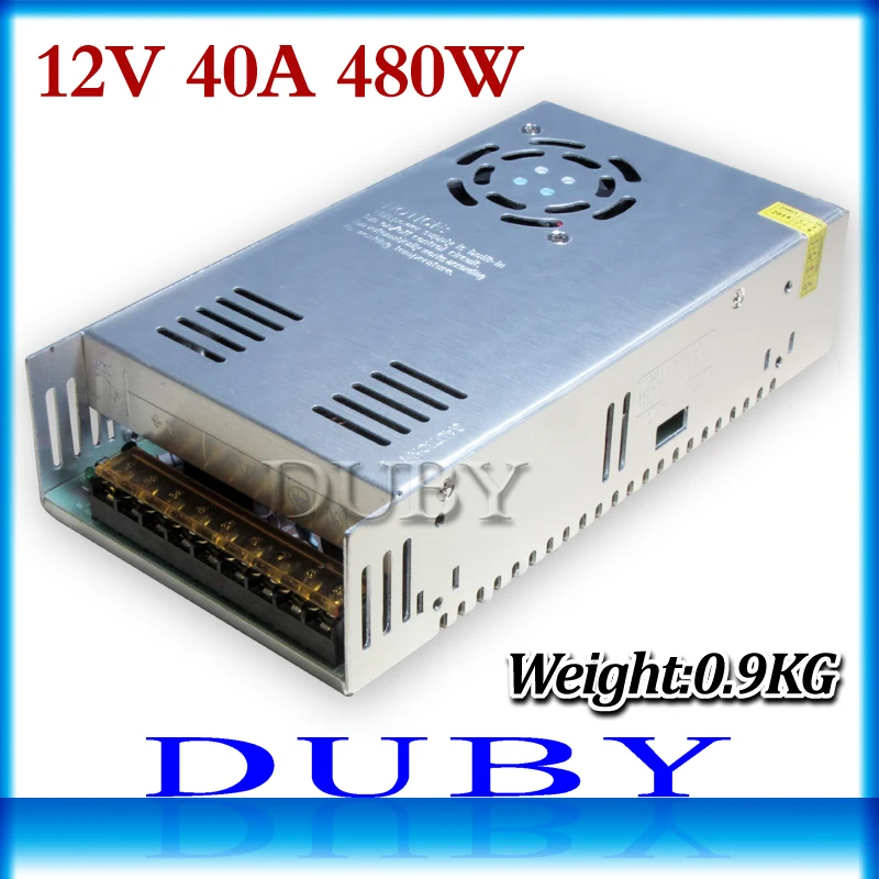 

Small Volume 12V 40A 480W Switching power supply Driver For LED Light Strip Display AC100-240V Factory Supplier free shipping