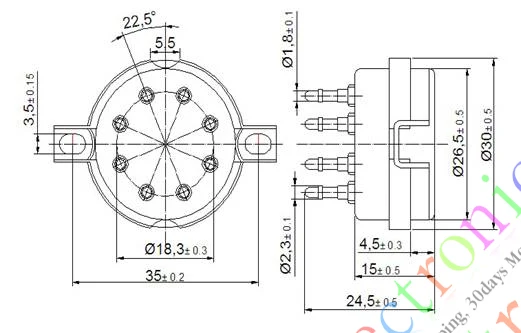 Опт и розница 2 шт Золото 8pin Керамическая вакуумная трубка розетка восьмеричный