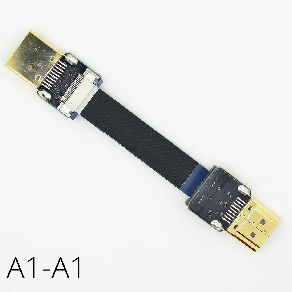 A1 A FPV Стандартный HDMI штекер к hdmi вверх вниз угловой Женский FPC плоский кабель 20pin