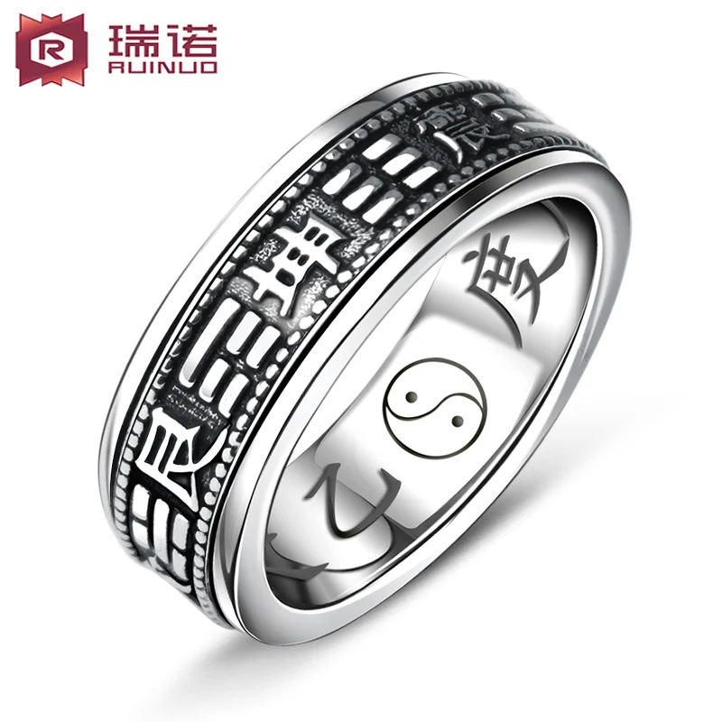 S925 silver rotating ring male thai finger vintage fashion accessories | Украшения и аксессуары