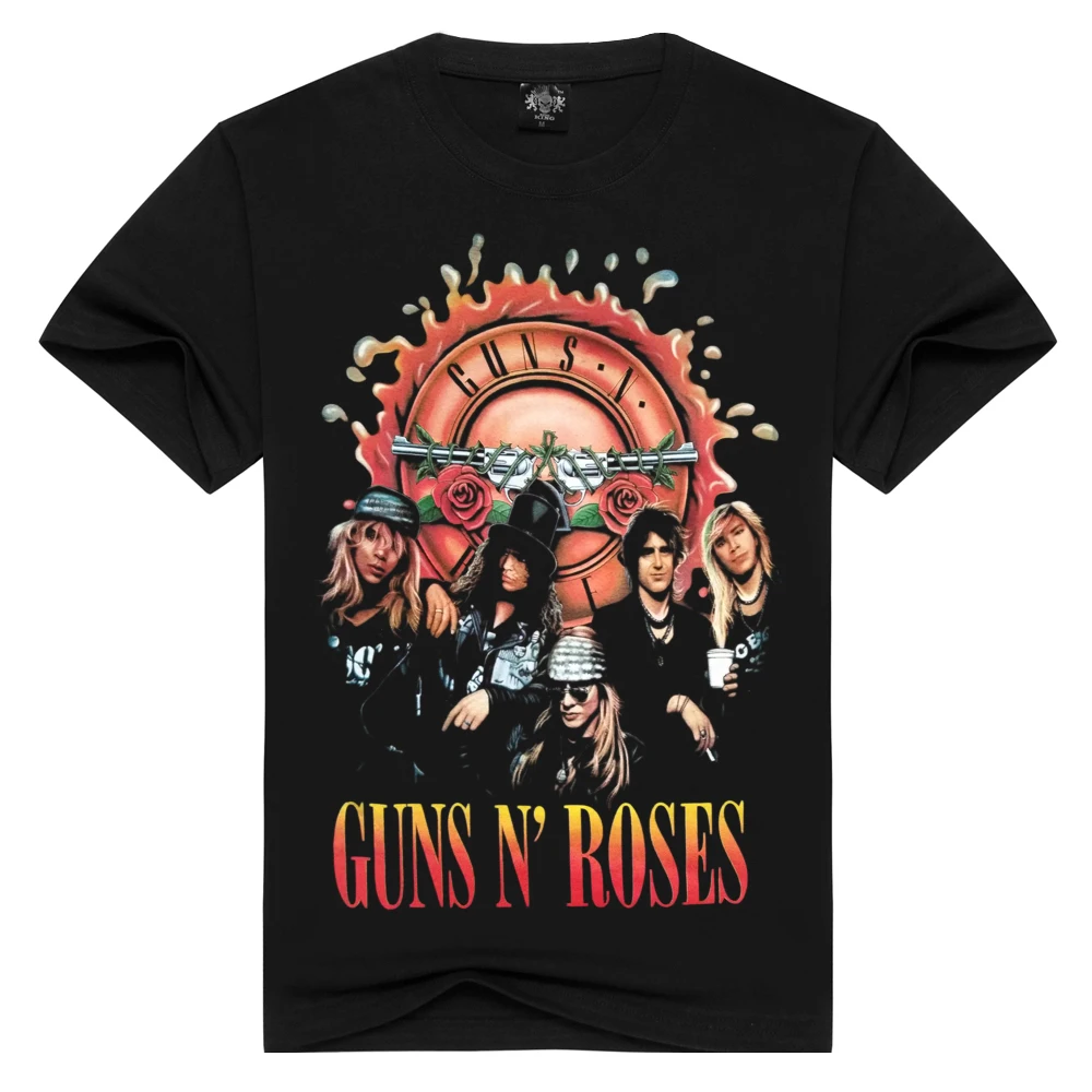 Летняя Мужская/Женская футболка guns n roses летние топы футболки GnR Rock Мужская