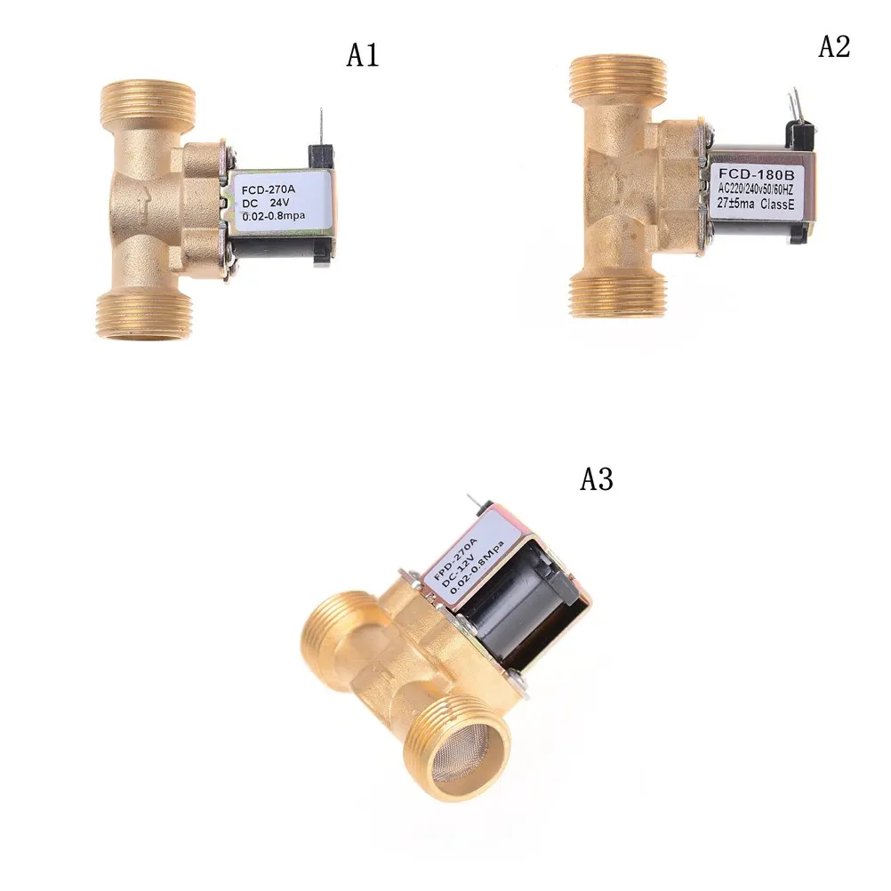 

2 Way 2 Position 3/4" Gas Water Air Normally Closed Diaphragm Valves NPSM 12V DC Slim Brass Electric Solenoid Valve