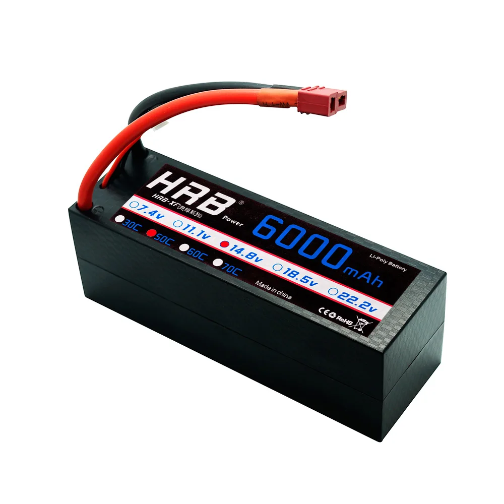 

Жесткий чехол HRB Lipo 4S Battery 14,8 V 6000mAh 50C 100C AKKU для 1:8 1:10 RC Car E Багги Truggy Грузовик Лодка вертолет Квадрокоптер
