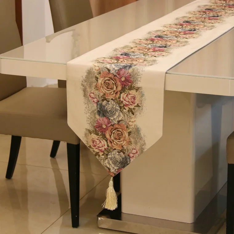 Beige Proud Rose Американский настольная дорожка флаг современные скатерти чай скатерть кровать салфетка модное свадебное украшение - Цвет: Beige