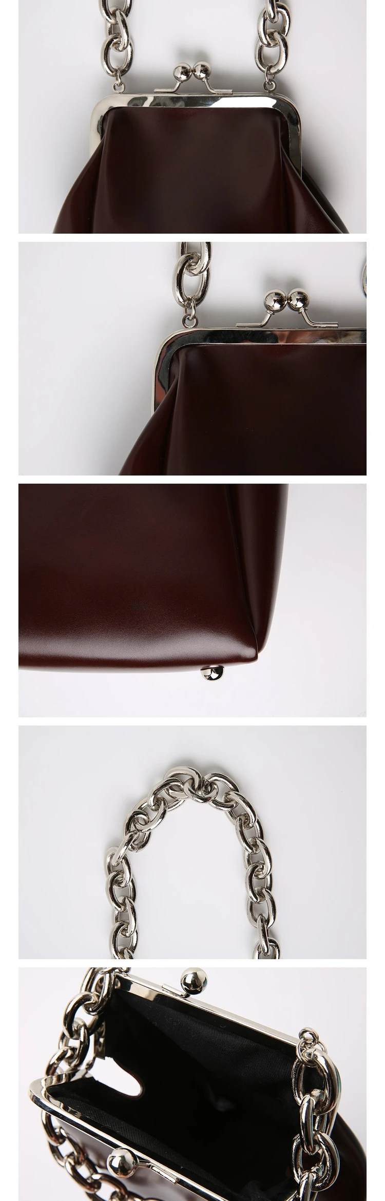 Retro female vintage acrylic chains bag party Clutch women frame shoulder handbag new luxury brand white black color
