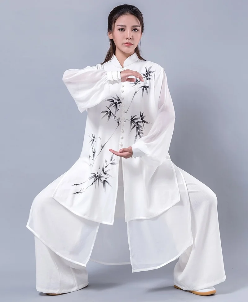 1 Tai Chi наряды традиционная китайская одежда для мужчин Мужская живопись бамбук крыло Chun Шанхай одежда Tang Wushu костюм TA1474 - Цвет: 1