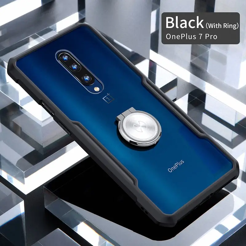 Black - with ring Для Oneplus 7 Pro Чехол xundd Роскошный чехол из ТПУ с 3D лазерным покрытием для One Plus 7 Oneplus7 противоударный чехол для телефона s с ремешком - Цвет: Black - with ring