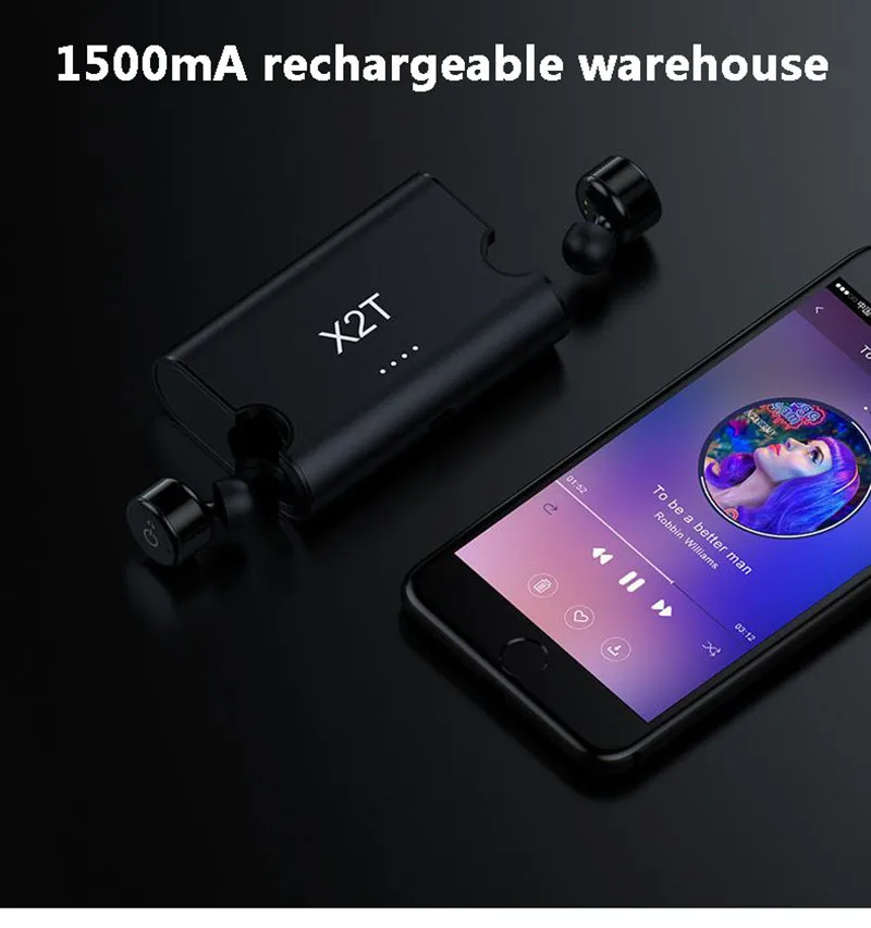 Yulubu Водонепроницаемый Bluetooth 4,2 наушники X2T TWS Беспроводная зарядка коробка для мобильного телефона для Android iphone samsung xiaomi huawei