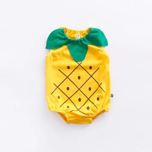 2018 New Summer Cute Baby Friut Romper Jumpsuit Strawberry Watermelon Pineapple Climbing Clothes Cotton Newborn Costume 0-24M |