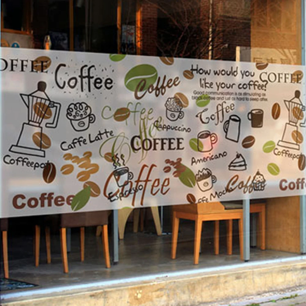 Наклейка на окно DICOR coffee матовая декоративная пленка для стекла аксессуары кафе