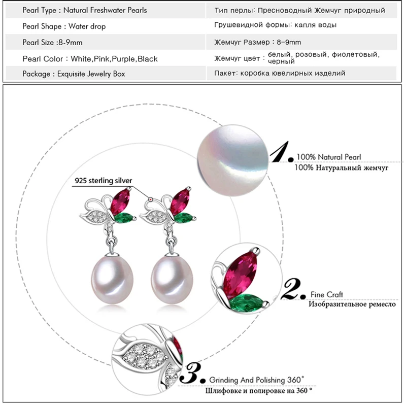 MINTHA рубиновое ушное украшение бабочка длинные серьги с жемчугом для женщин